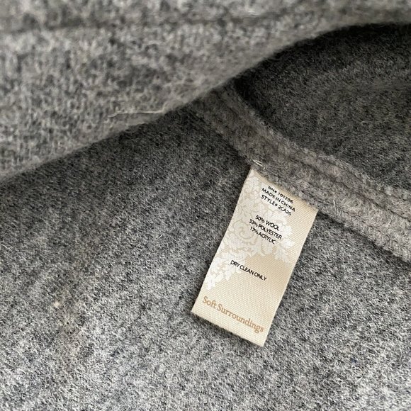 EXCELLENT Soft Surrounding Mercado Jacket Wool Full Zip Hooded Oversized OS S/M - Picture 6 of 7